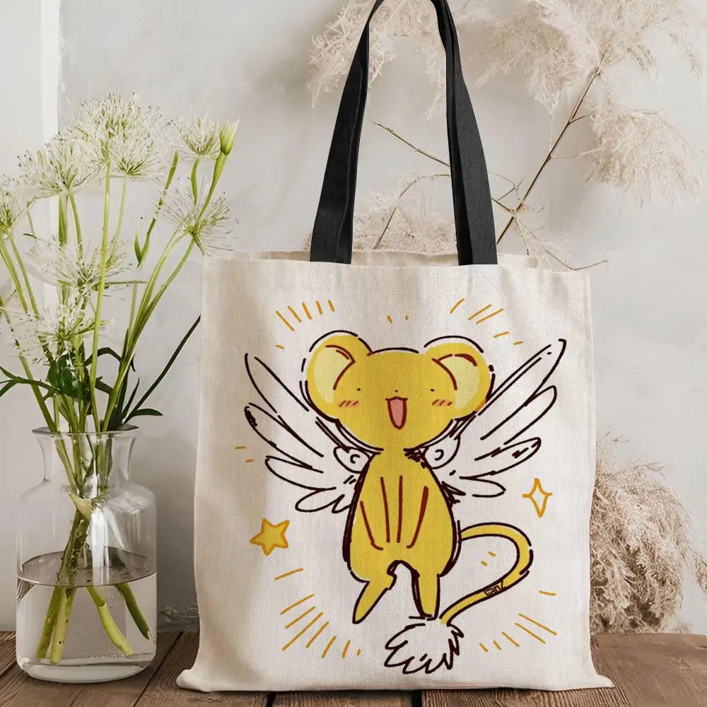 

Anime C-Card Captor Sakura Storage Bags Canvas Double-Sided Print Tote Bag Large Capacity Shoulder Fashion Shopping Handbag