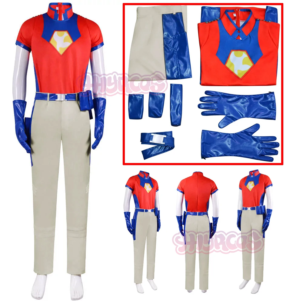 

Movie PPeacee MMessengerr Cosplay Costume SSquad Peacemaker Halloween Uniform For Men Men Vest Pants Cosplay Accessories