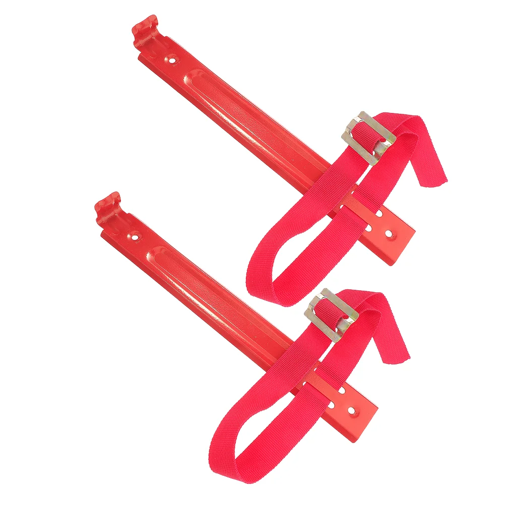 2 Pcs Fire Extinguisher Hook Hooks Wall Mount Bracket Wall-mounted Red Iron Utv Lanyard