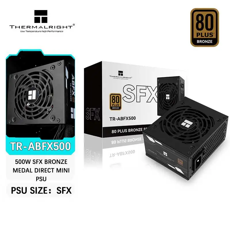 Thermalright TR-ABFX500 Black SFX Bronze Medal Straight Out Mini Small Size Power Supply ITX Small Case Installation Small PSU