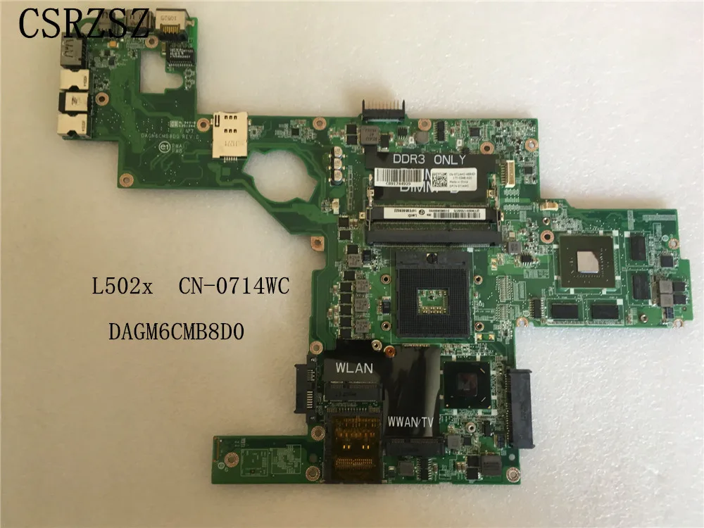 

CN-0714WC 0714WC 714WC DAGM6CMB8D0 Laptop motherboard For Dell xps L502X Notebook PC Mainboard Fully test ok