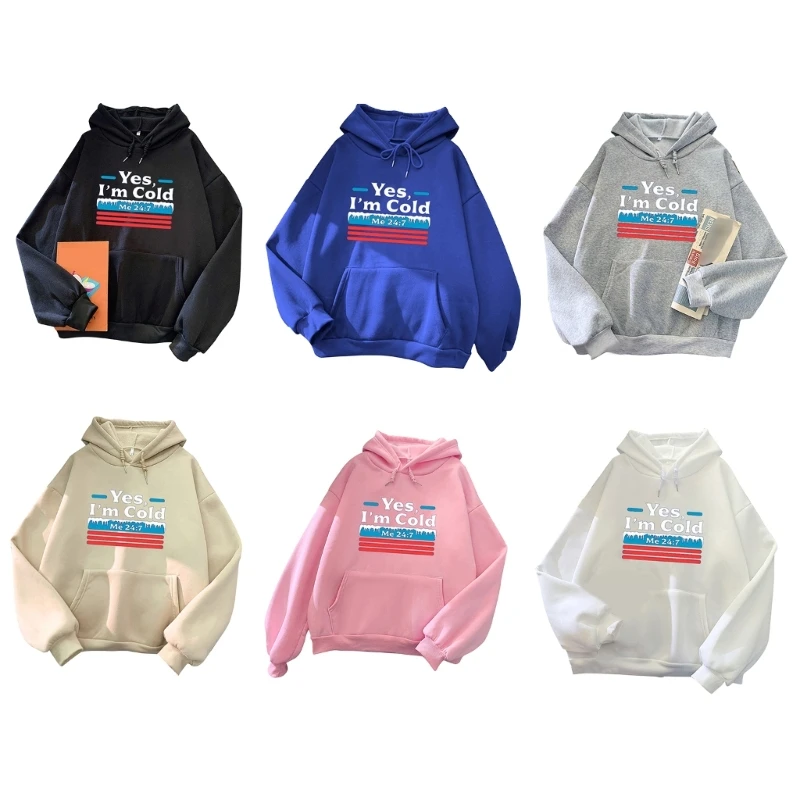 frio 24:7 letras moletom feminino manga longa listrado gráfico impressão com cordão hoodies casual solto pulôver topo