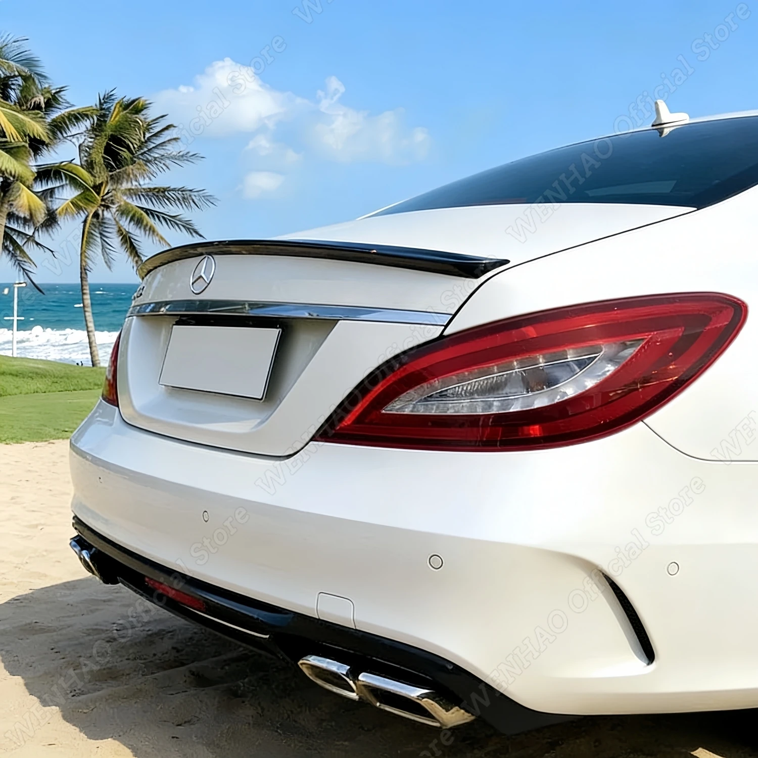 

Глянцевый черный спойлер из ABS-пластика для заднего багажника Mercedes Benz CLS Class C218 CLS260 CLS300 AMG 2011-2017, тюнинг-аксессуар