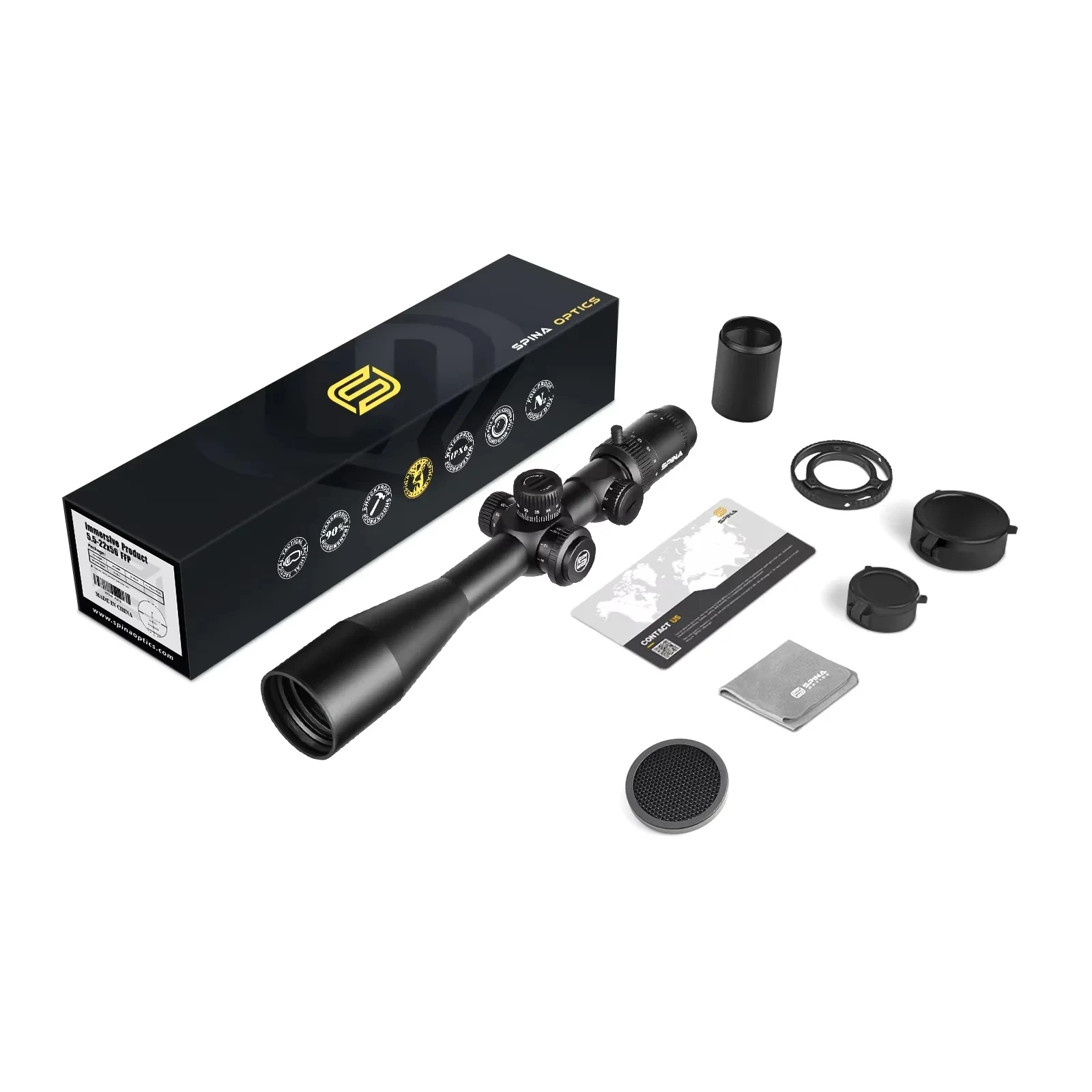 SPINA OPTICS 6-24x50 Second Focal Plane Scope True HD Lens BDC Etched Glass Reticle Red&Green Illuminated Compatible high recoil