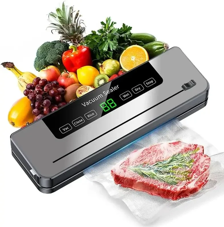 

Vacuum Sealer Machine Automatic Food Sealer Build-in Cutter Dry/Moist Food Preservation and sous vide assistant