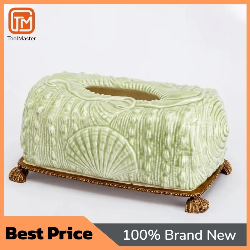 【2026】Crafts Decoration Luxury Home Decoration Hotel Restaurant Decoration 272 * 162 * 130 Brass + Ceramic Tissue Box