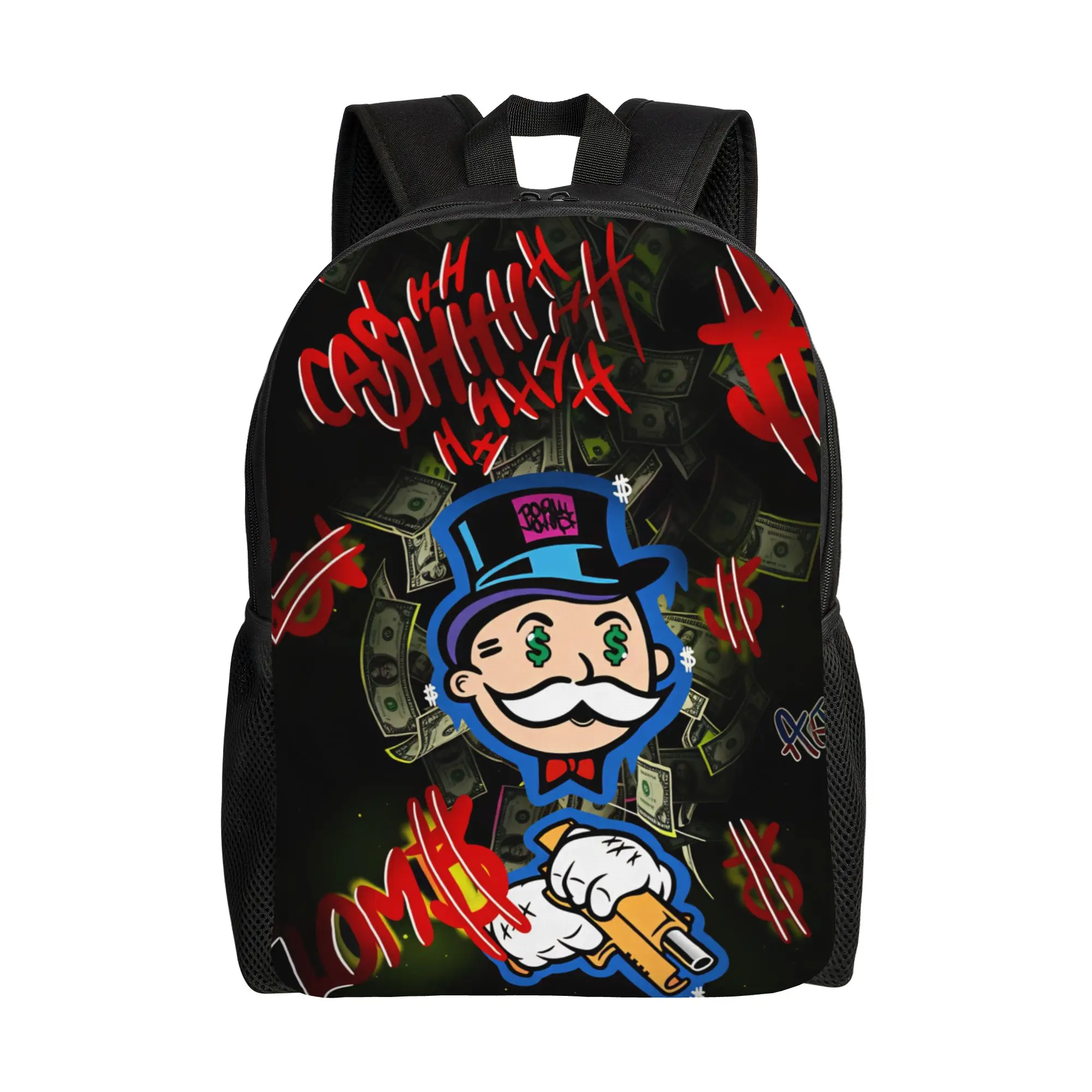 Monopolys Richie Rich Backpack  Outdoor Style Backpacks Male Casual School Bags Colorful Print Rucksack