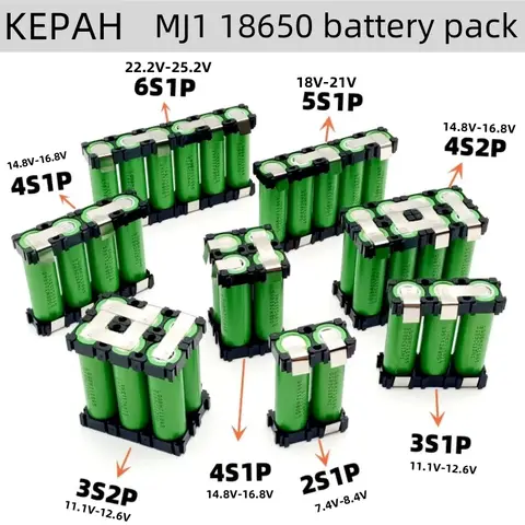 맞춤형 18650 배터리 팩, MJ1 18650 배터리 용접, 2S1P 3S2P 4S1P ~ 5S2P 6S2P MJ1, 3500mAh, 7000mAh 배터리 팩, 7.4V ~ 25.2V