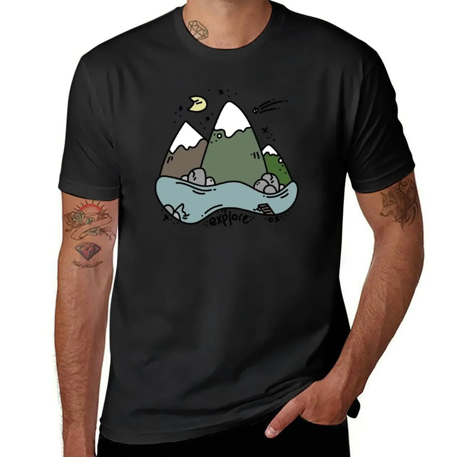 Explore - Mountains T-Shirt anime t shirts graphic t shirts new edition plus size clothes designer t shirt men