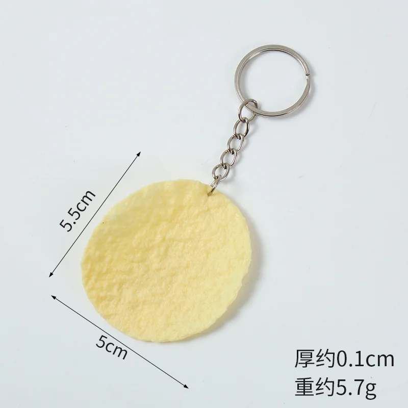 3pcs Fake Fried Potato Chips Potato Chips Props Artificial Food Model PVC Simulation Food Play Keychain Decorations Home Decor