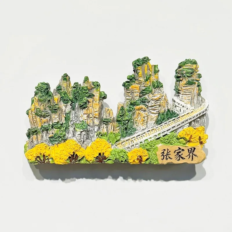 Ímãs de geladeira 3D da Ásia China Luoyang Hangzhou Zhangjiajie Lembrança de viagem Adesivo de geladeira Decoração de cozinha para casa Presentes