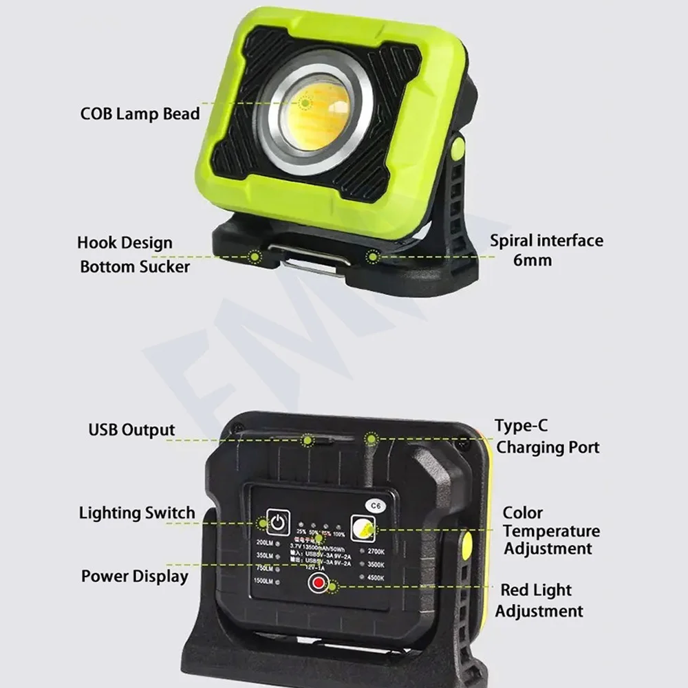 All-terrain Outdoor Portable LED Camping Light Tent Lantern Emergency Lighting Extremely Bright 2700K to 6500K USB Flashlight