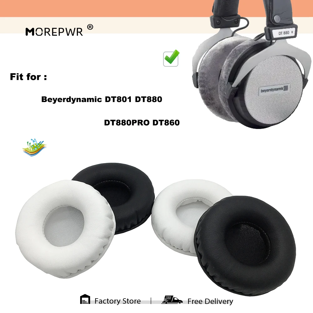 Morepwr, новое обновление, сменные амбушюры для Beyerdynamic DT801 DT880 DT880PRO DT860, детали гарнитуры, кожаные наушники-подушки Morepwr, новое обновление, сменные амбушюры для Beyerdynamic DT801 DT880 DT880PRO DT860, детали гарнитуры, кожаные наушники-подушки