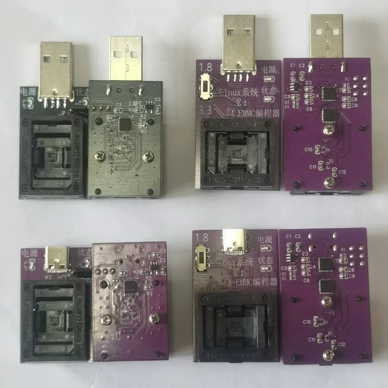EMMC Programmer EMMC153 Burning Socket USB2.0 Type‑C Adapter Socket For Data Recovery Chip Read Write
