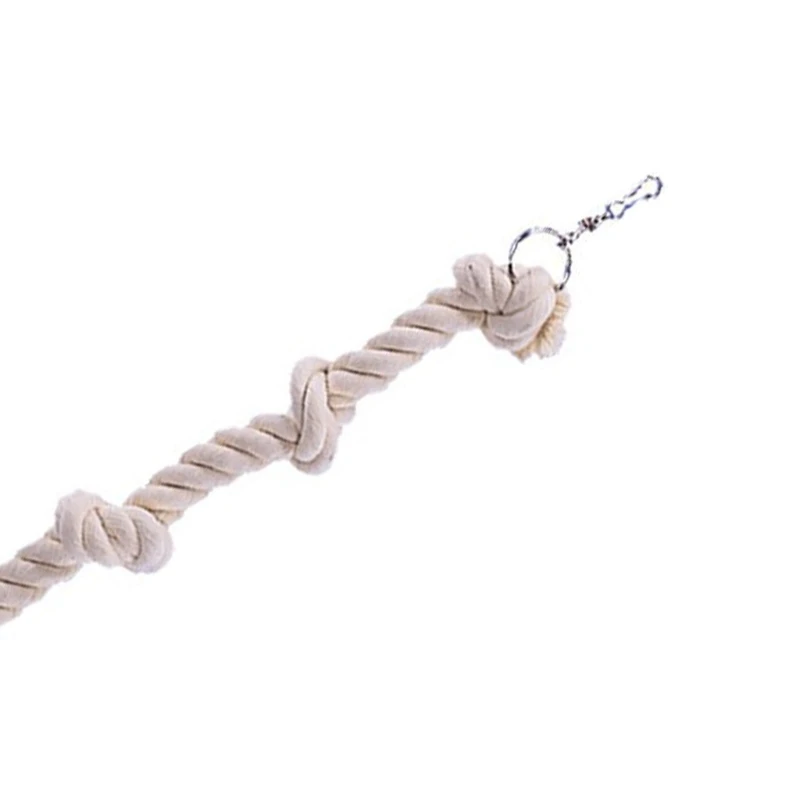 Hanging Cotton Rope Swing Cage with Knots, Parrot Climbing Toy, Boredom Breaker for Budgies