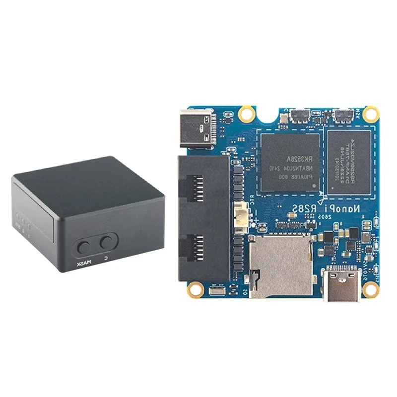 sqpp-for-nanopi-r28s-development-board-with-cnc-case-supports-emmc-wifi-bluetooth-1gb-ram-rk3528-chip-dual-gigabit-ethernet