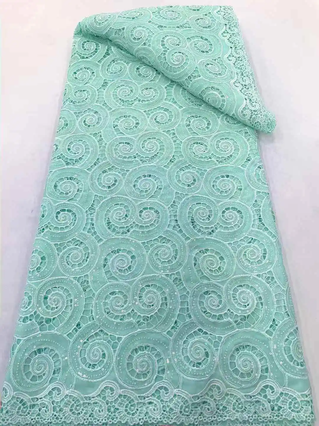 الأفريقي جبر شبكة الدانتيل مع الترتر الفرنسية صافي نسيج الدانتيل الخياطة المطرزة الخرز الدانتيل تول فستان الزفاف النيجيري-WS