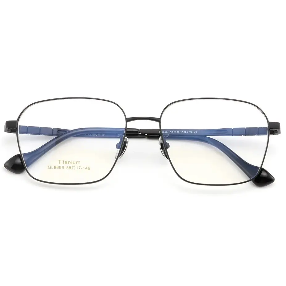 แว่นตา KUXA ทรงกว้าง ไทเทเนียมแท้ สำหรับผู้ชาย แว่นสายตาสั้น สายตายาว แว่นโปรเกรสซีฟ ระยะไกล รุ่น Great Wall Spring