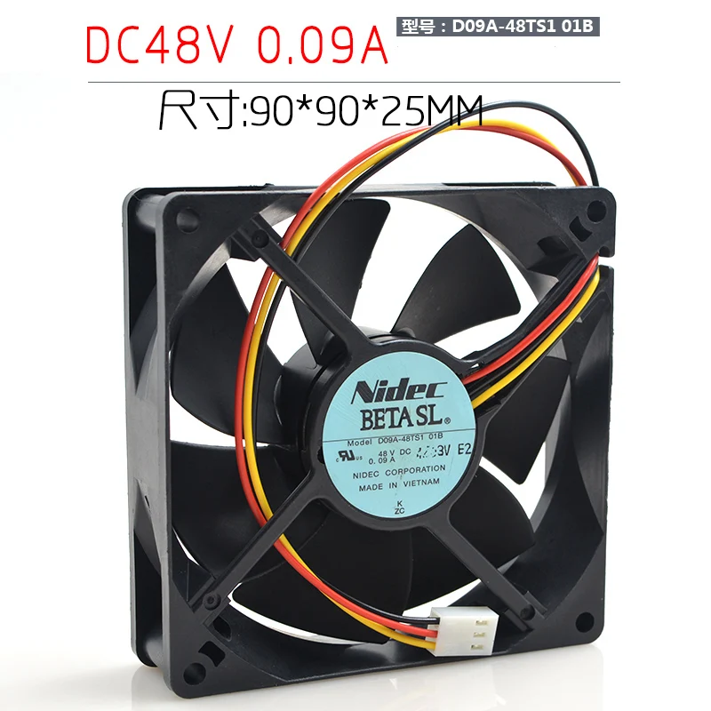 

New original D09A-48TS1 01B 48V 0.09A 9CM 9025 3-wire Double Ball Bearing Quiet fan