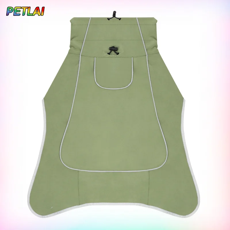 ملابس الكلاب سترة خارجية الزي مقاوم للماء ملابس مقاومة للمطر معطف الحيوانات الأليفة في الهواء الطلق المطر الاستخدام المزدوج القماش كلب كبير الحيوانات الأليفة الرياح الملابس