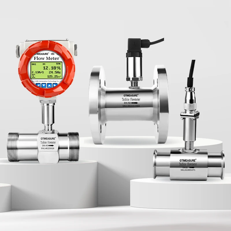 High Accuracy Turbine Flow Meter With Temperature Pressure Compensation 12-24VDC Power IP65 Protection