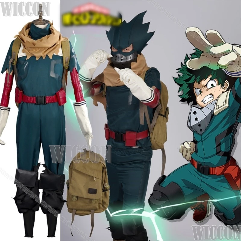 

Midoriya Izuku аниме My Academy Deku косплей костюм героя шлем зеленая боевая форма мужской костюм Хэллоуин ролевая игра по индивидуальному заказу
