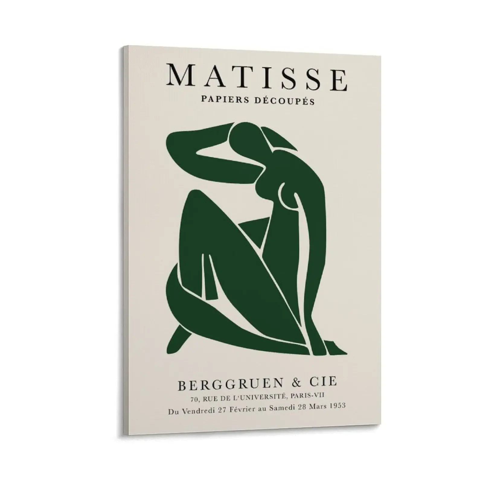 

Henri Matisse Nude. Paper Decoupes Art dark green, Matisse Cutout's Canvas Painting aesthetic room decor nordic home decor