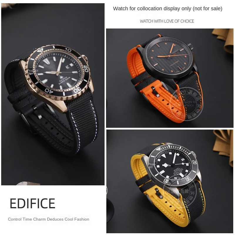 11 ألوان 20 21 مللي متر 22 23 مللي متر 24 مللي متر حزام FKM عالمي لجميع ماركات الساعات شقة النايلون المطاط أسفل الفرقة مقاوم للماء المعصم الفرقة