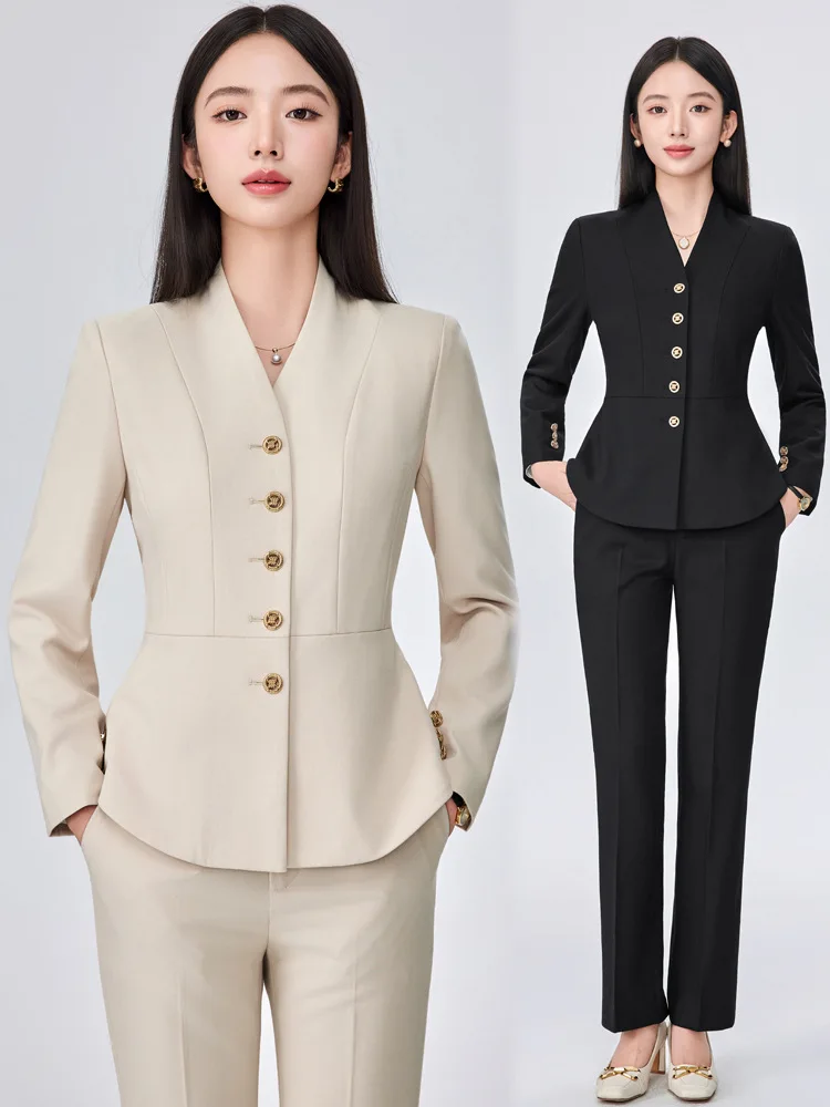 

Профессиональный женский костюмный комплект 2025: Новая стильная и элегантная рабочая одежда для сотрудников ювелирных магазинов и менеджеров отелей на осень