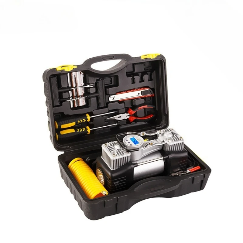 

Toolbox Double cylinder battery 12V car air pump Car air pump Inflator Tire air pump