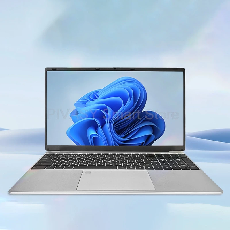 15,6 pulgadas N5095 2,9 GHz portátil IPS 1080P teclado retroiluminado desbloqueo de huellas dactilares para estudiantes diseño de negocios batería de larga duración plata