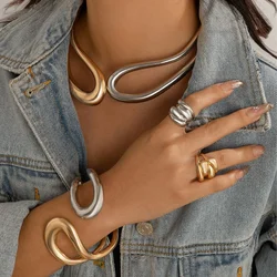 Double Layer Collar Necklaces Woman Trend 2024 Accessories for Girls Exaggerate Necklace Aesthetic Sweet Cool Style Neck Jewelry