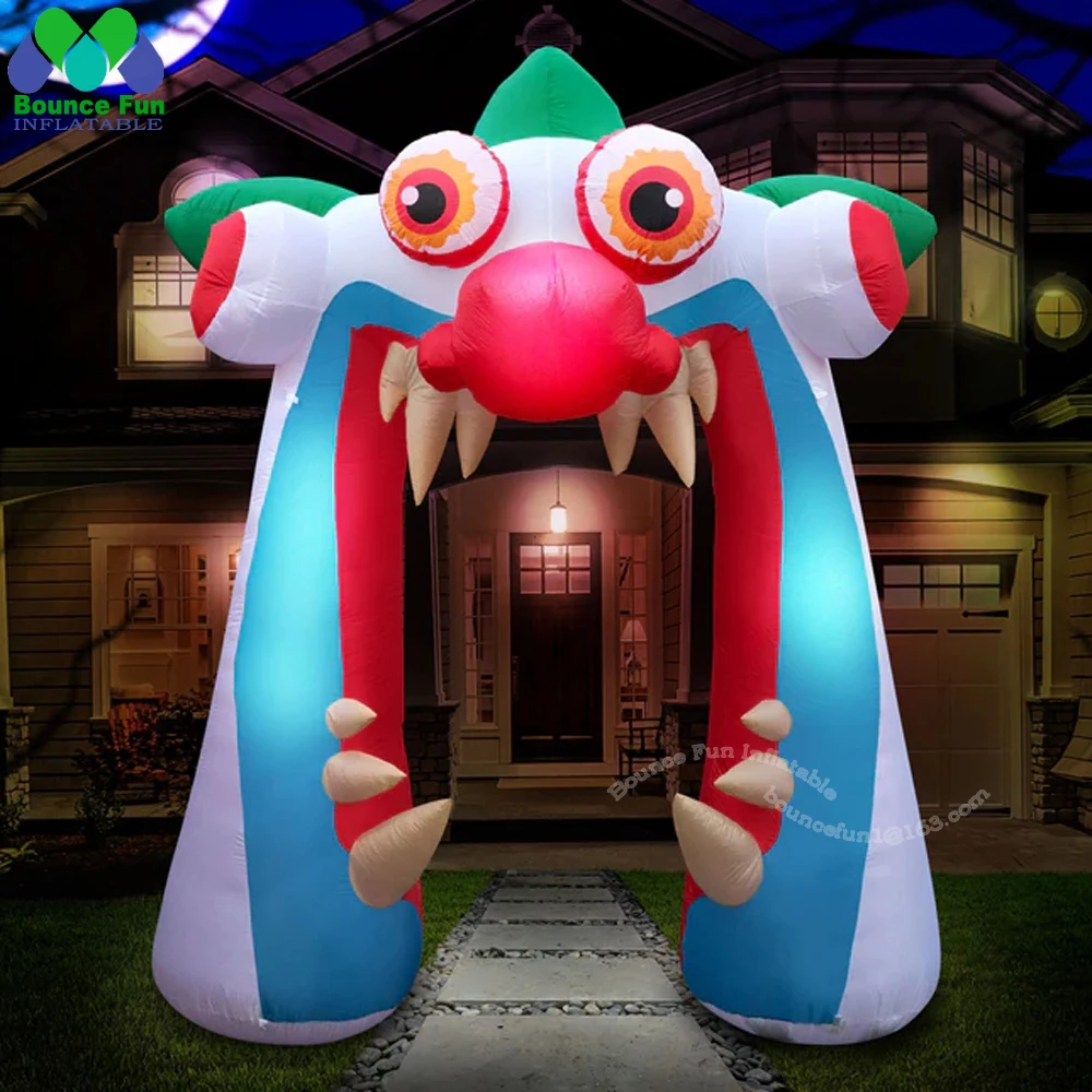 2022 New Arrival Halloween Decoration Inflatable Clown Mouth Archway With Bright Led Lights For Outdoor Yard Lawn Party Events