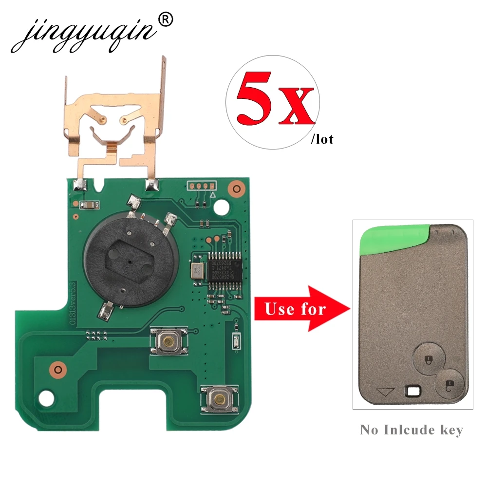 jingyuqin 5pcs Car Remote Key Circuit Board For Renault Laguna Espace Vel-Satis 2001-2009 ID46-F7947 433Mhz Key Control Card PCB