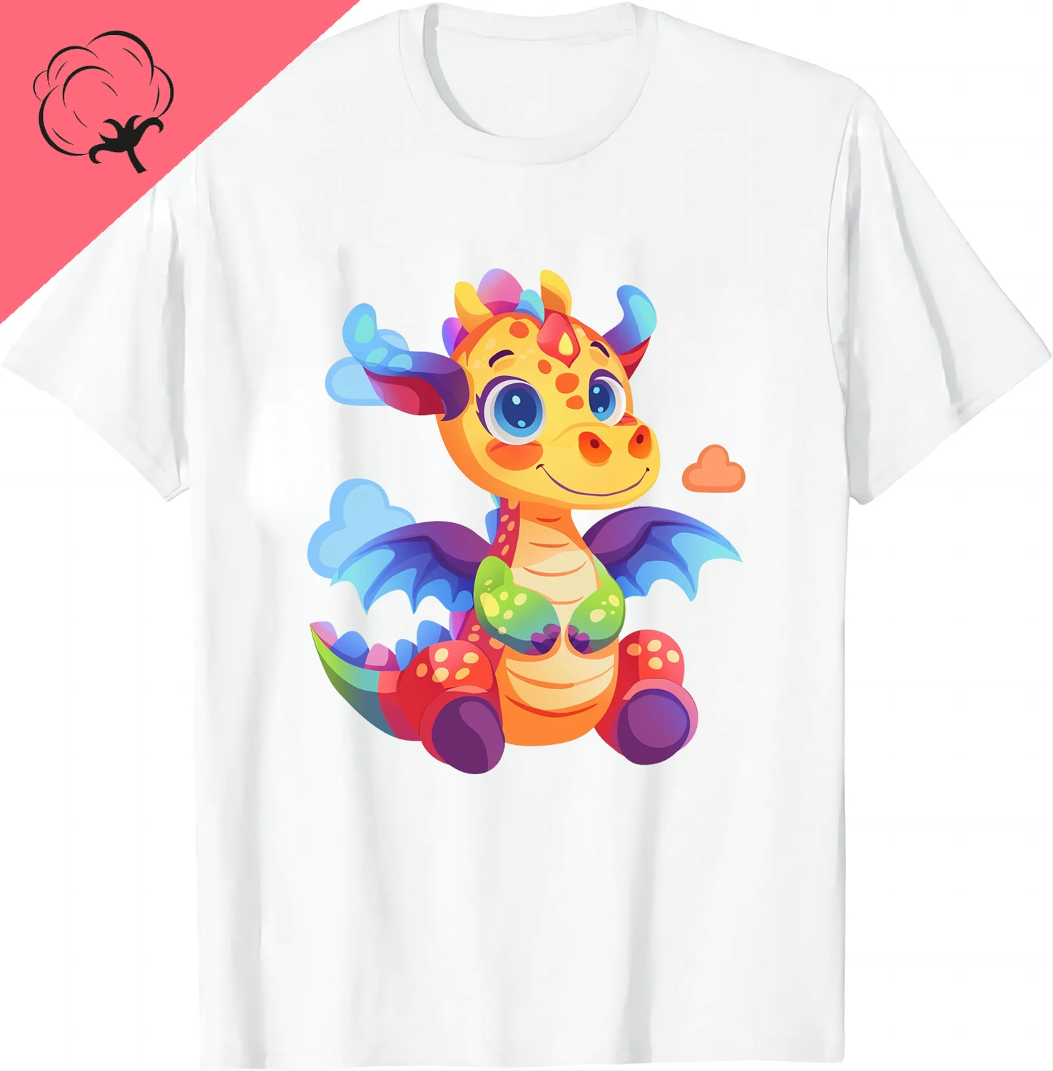 Cute Colorful Dinosaur Tee - Sky Surfing Adventure Shirts Graphic T Shirts Cotton Women Clothing Tops Kawaii Clothes Camisetas