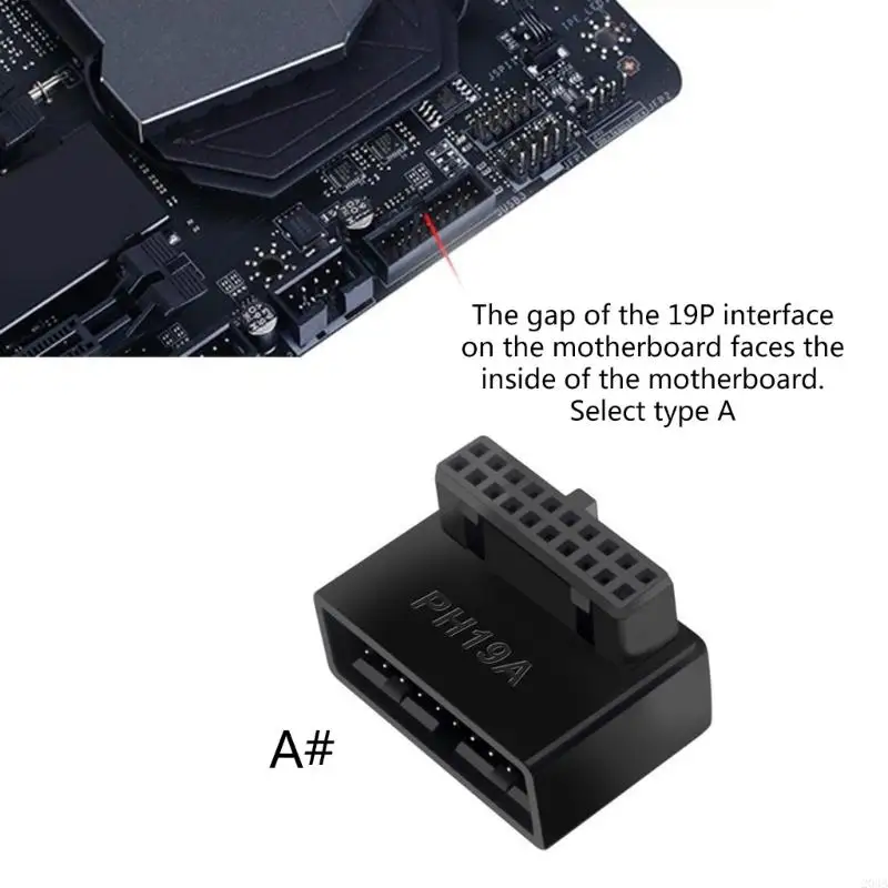 203B 컴퓨터 마더 보드 헤더 어댑터 USB 19P/20P 90도 데스크탑 변환기