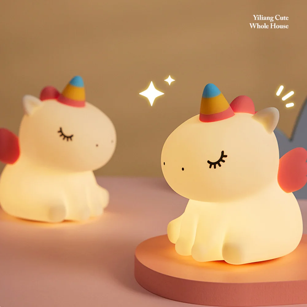 

Unicorn Night Light Cute Silicone Nursery Lamp NightLight for Boys and Girls Squishy Night Lamp Room Bedside Decor Perfect Gift