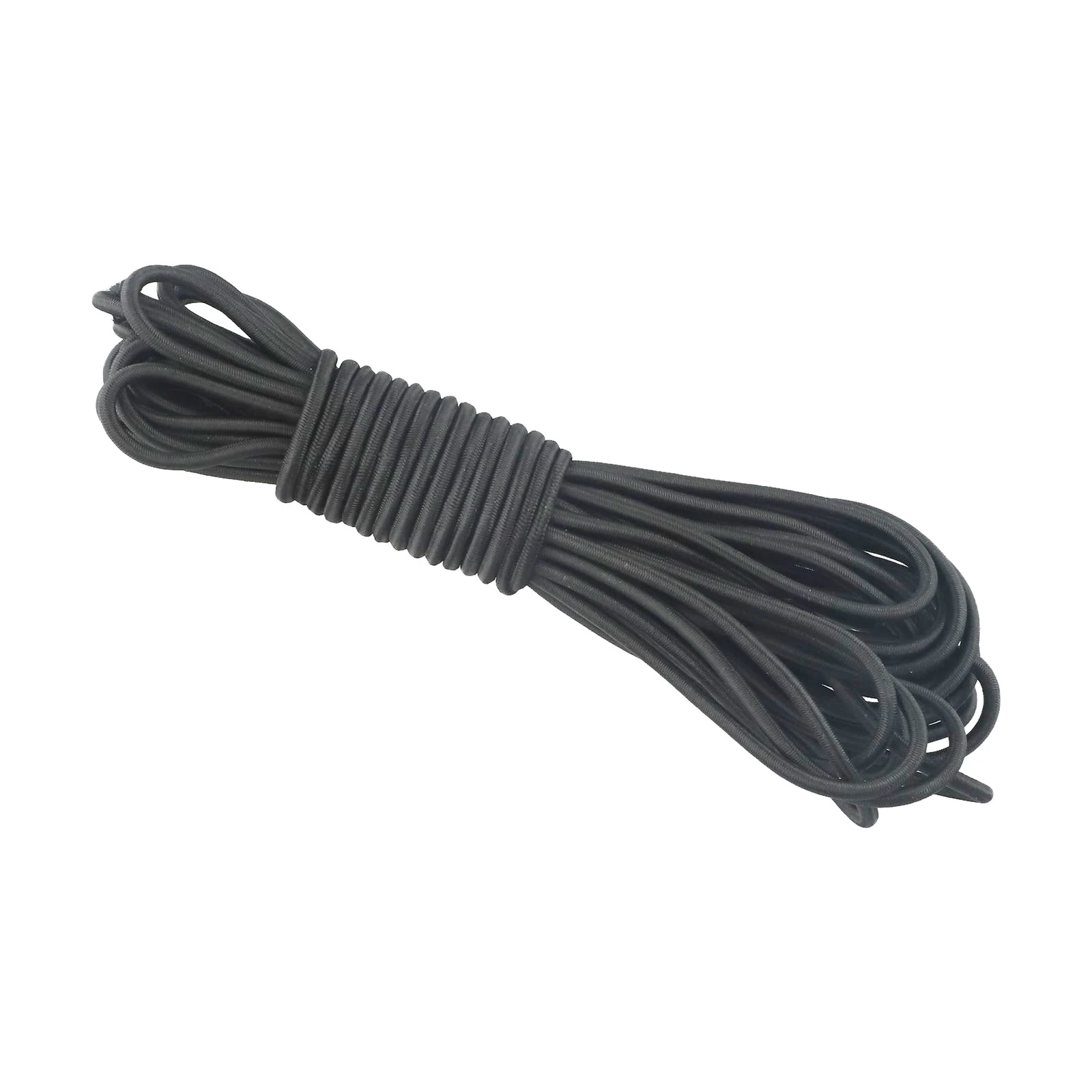 Cuerda elástica elástica negra de alta tensión de 10m y 4mm para estantes de techo/remolques/hojas de tierra/caídas/barcos/caravanas