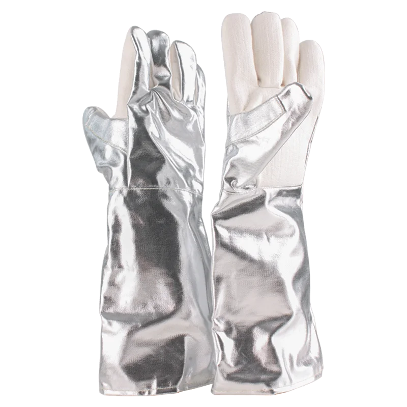 CK Tech. High Temperature Resistant Gloves Aluminum Foil Insulation Gloves Temperature Resistance 350-400 Degrees