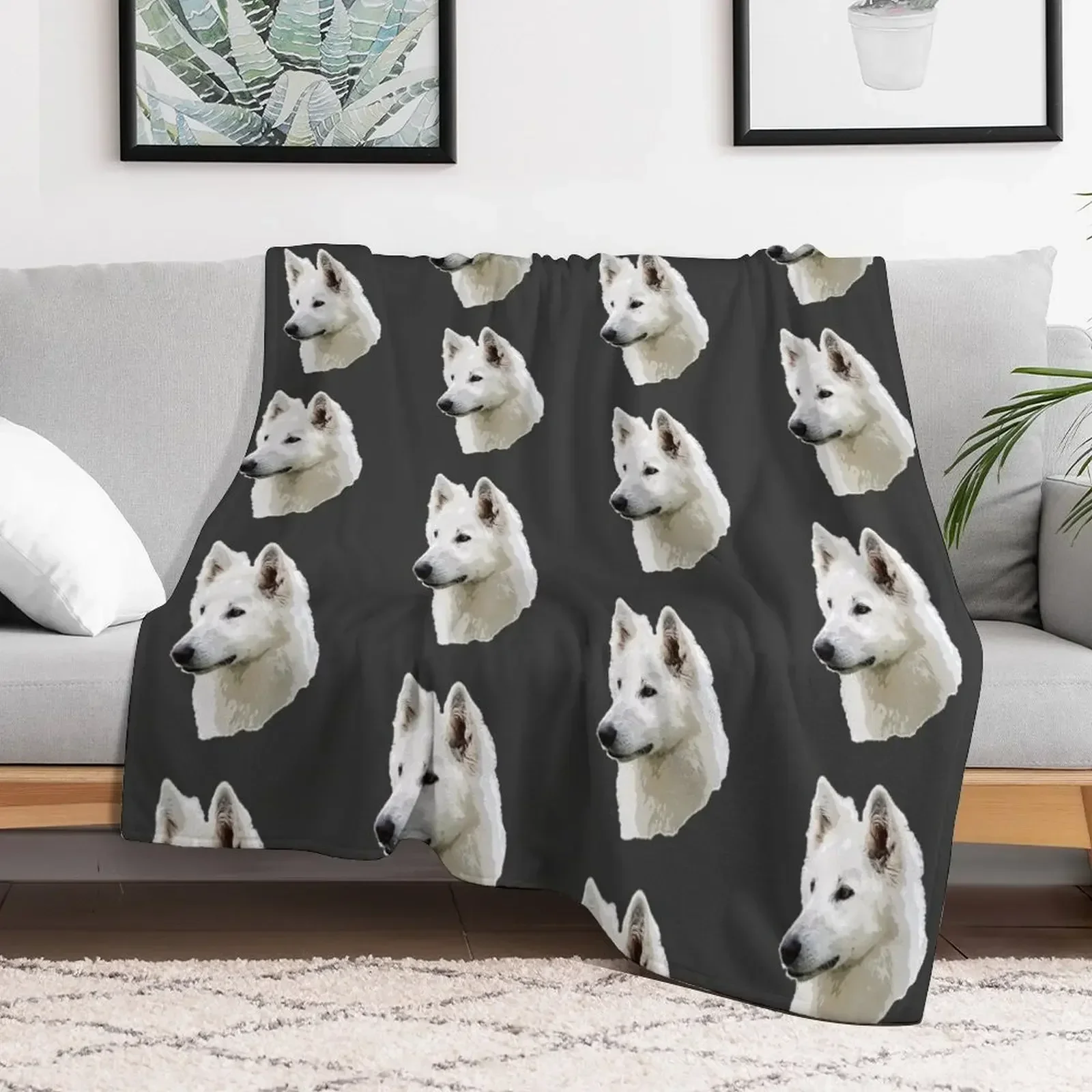 

White Swiss Shepherd Stunning White Dog Throw Blanket Extra Large Throw bed plaid Decorative Sofa Blankets