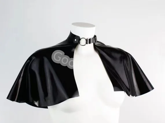 Handmade Natural Latex Rubber Tank Latex Gummi Female Sexy Tops Latex Woman Cape