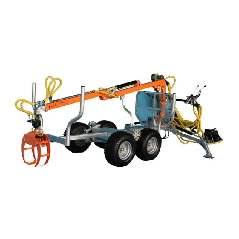 Customized CE Approved Forestry Machine Quad Bike Log Forest Timber Engine Trailer With Crane For Tractor 4.5M Log Trailer