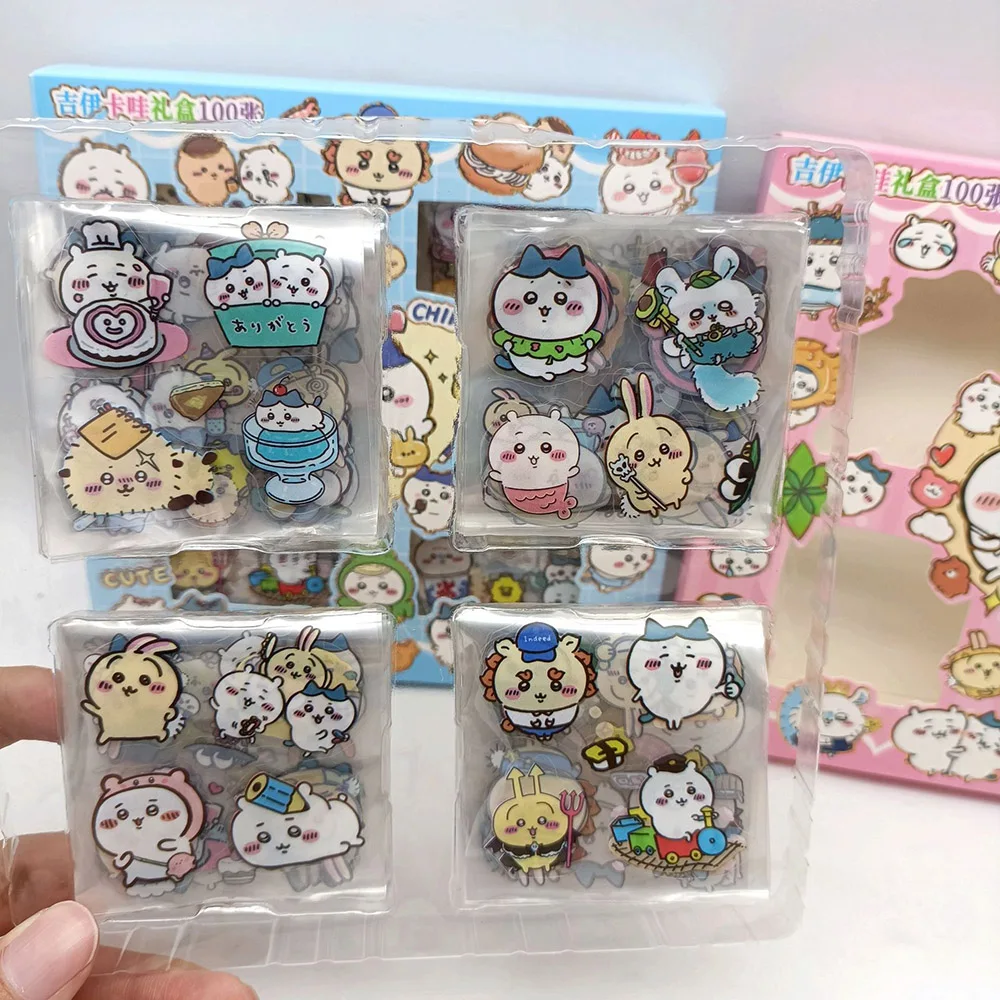 100 قطعة Chiikawa Kawa أنيمي لعبة ملصقات لطيف شفاف زين الكمبيوتر سكيت DIY بها بنفسك الديكور هدايا عيد ميلاد للأصدقاء #5