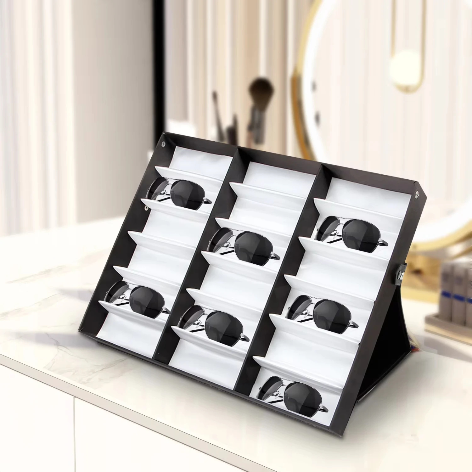 18-Slots Glasses  Case Muilti Grids Eyeglasses Display Box  Eyewear Holder AU Sunglasses Organizer Clear organizer Pill holder