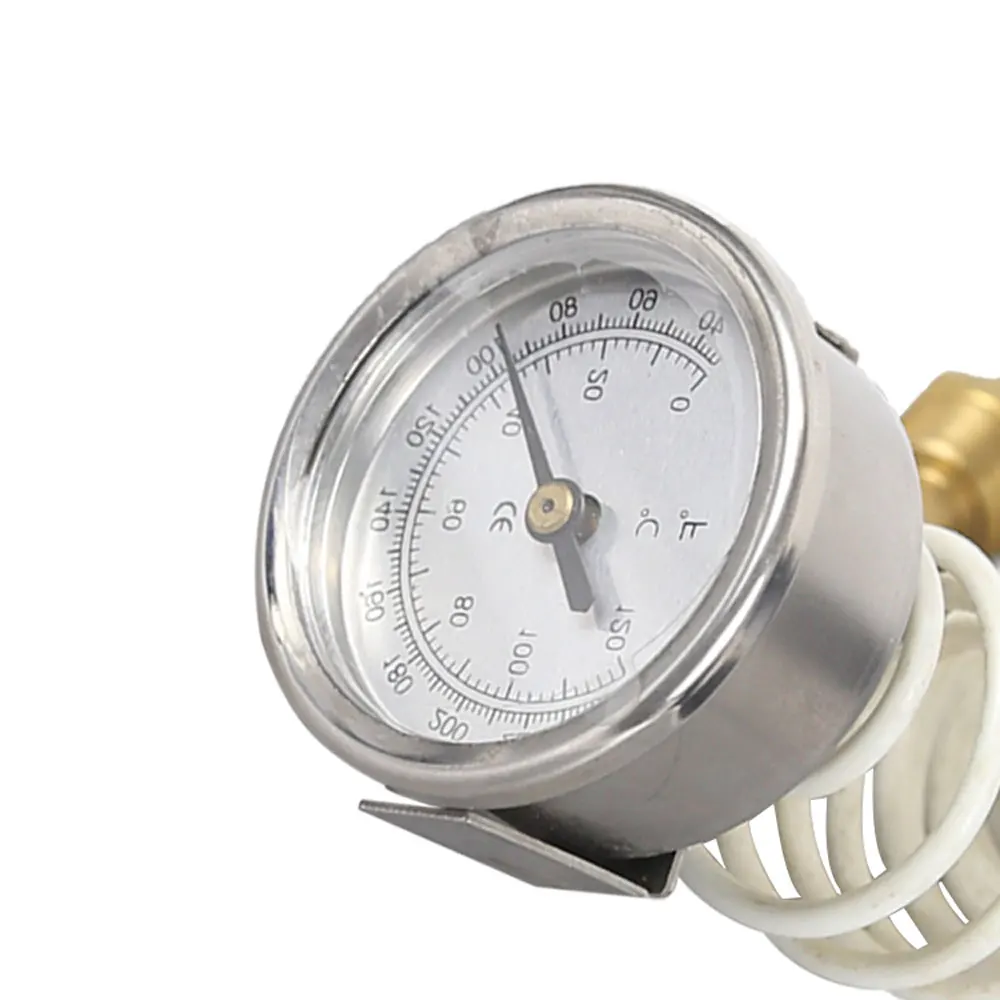 0-120 Degrees Celsius Stainless Steel Thermometer - Water-temperature Gage with 2.5 Meter Probe TEMP for Boiler Room 32-248 F