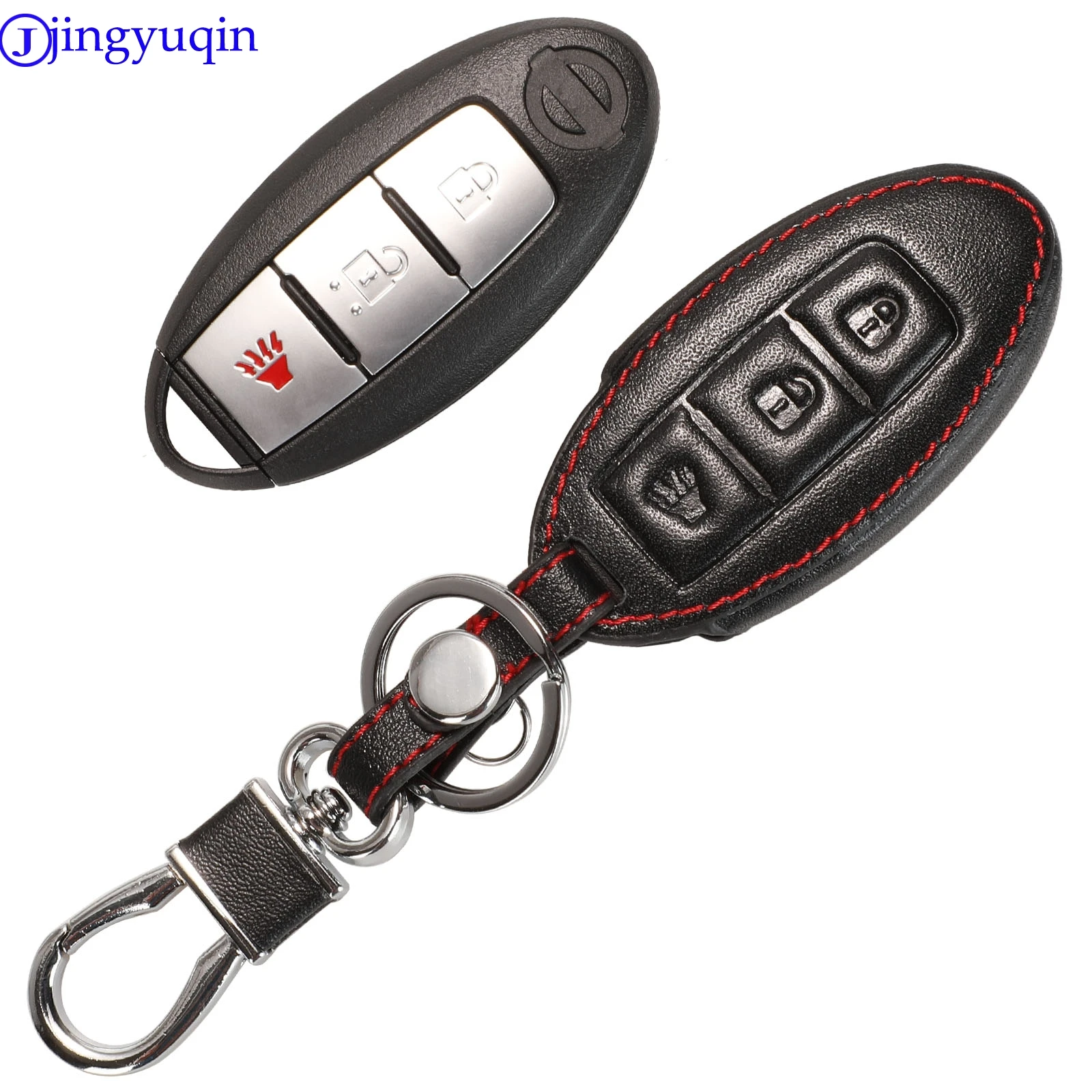 jingyuqin Remote 3/4 Leather Key Case Cover For nissan Qashqai J11 x-trail T31 T32 Protect Vampira Pathfinder Murano Teana Juke