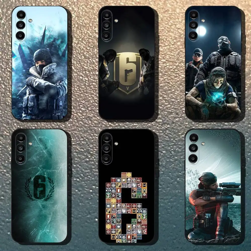 

Ice R6 R-Rainbows Phone Case For Samsung Galaxy A13,A21s,A22,A31,A32,A52,A53,A71,A80,Soft Black Shell