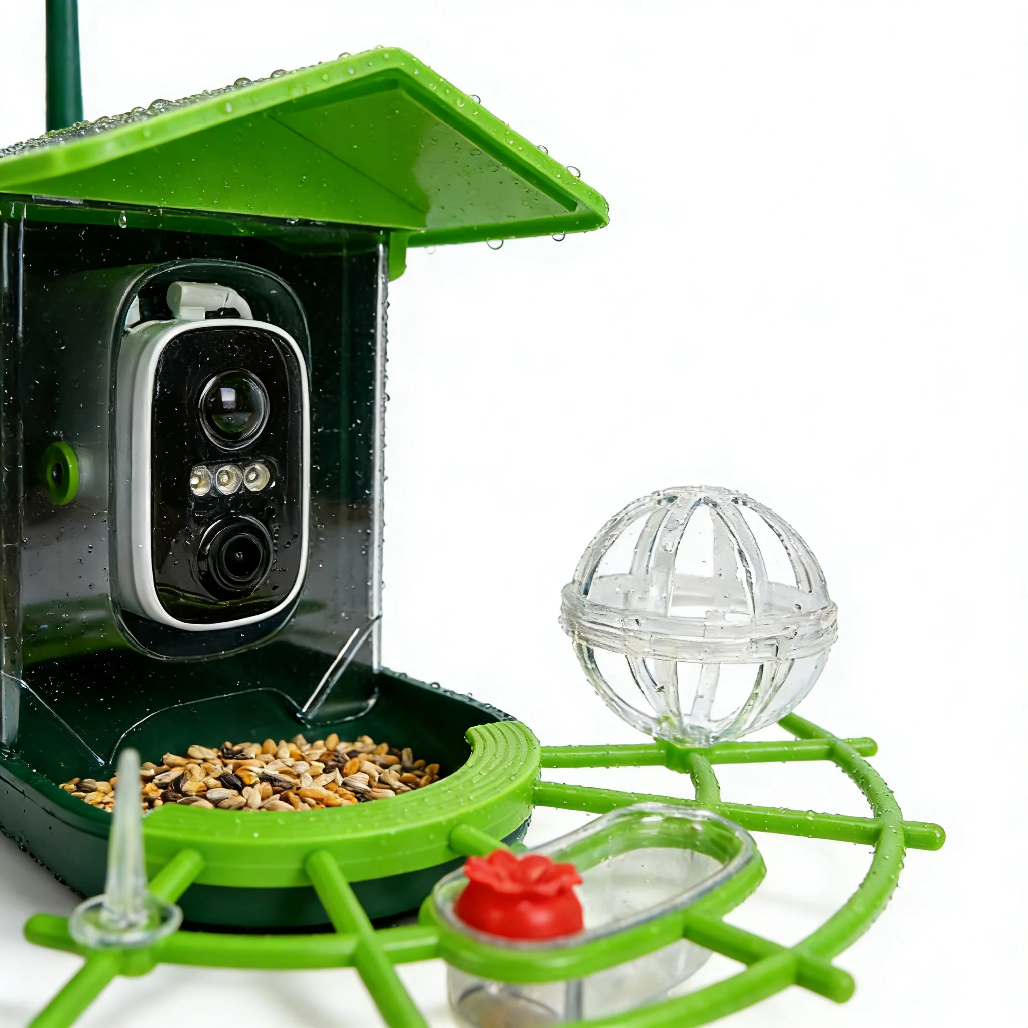 Smart Bird Feeder 1080P Camera AI Recognition Solar Charging ABS Material All Seasons Outdoor Pet Feeder Global