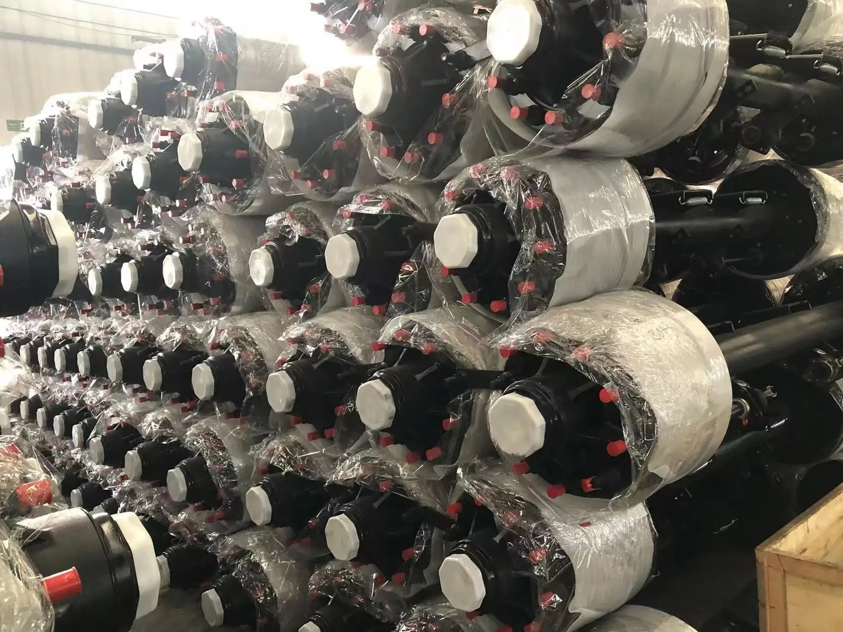 L1 المحور مقطورة خارجية المحور 12 طن 1850 شعاع مربع بإطارات مزدوجة OEM #2