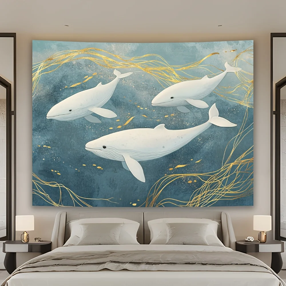 

Humpback whale pattern tapestry living room bedroom office home decoration and party multifunctional decoration-ideal gift